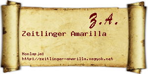 Zeitlinger Amarilla névjegykártya